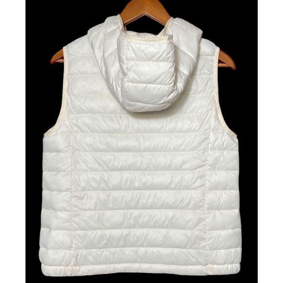 Copper Key Cream Vest Puff Quilted Hooded Jacket Women Size Large Zip Front - Picture 7 of 11